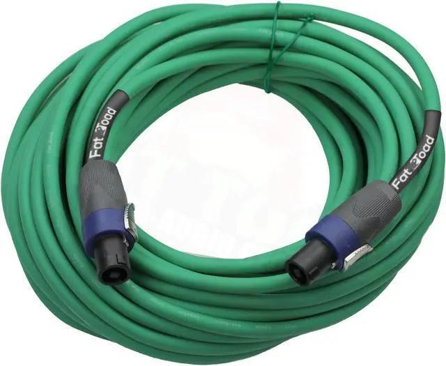 Alt view image 5 of 7 - Speakon to Speakon Cables (2 Pack) by FAT TOAD | 50ft Professional Pro Audio Green Speaker PA Cord with Twist Lock Connector | 12 AWG Wire for Impeccable Studio Recording & DJ Stage Performance Gear
