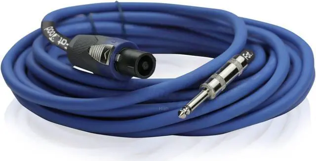 Alt view image 2 of 6 - Speakon to 1/4" Male Cables (2 Pack) by FAT TOAD | 25 ft Professional Pro Audio Blue DJ Speaker PA Cord with Twist Lock Connector | 12 AWG Wire for Impeccable Studio Recording & Stage Performance Gear