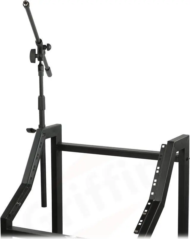 Alt view image 4 of 6 - GRIFFIN Rack Mount Cart Stand & Top Mixer Platform 25U | Rolling Music Studio Booth Case Holder | Pro Audio Recording Cabinet Mount Rails | Sound Stage Equipment DJ Gear Display for Amplifier, Effects