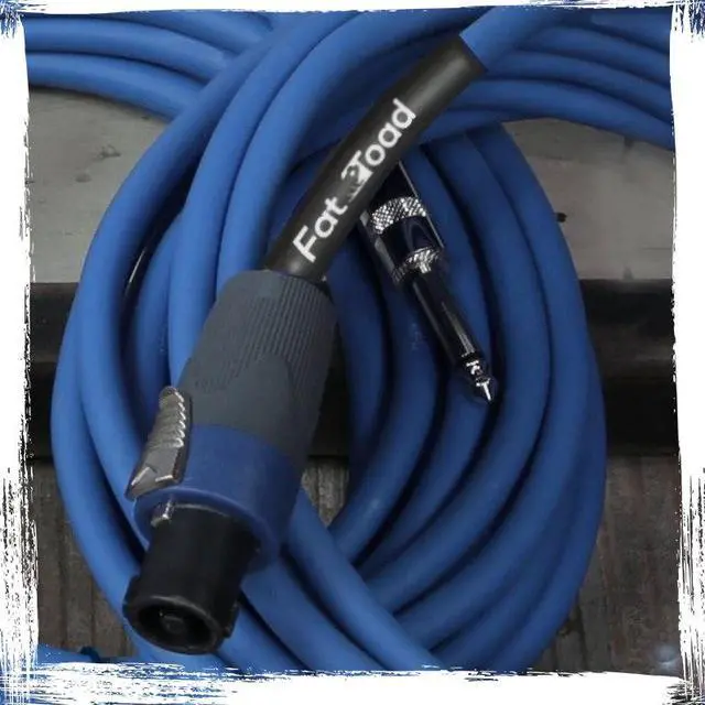 Alt view image 6 of 6 - Speakon to 1/4" Male Cables (2 Pack) by FAT TOAD | 25 ft Professional Pro Audio Blue DJ Speaker PA Cord with Twist Lock Connector | 12 AWG Wire for Impeccable Studio Recording & Stage Performance Gear