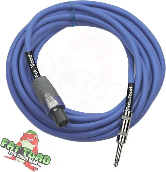 Alt view image 4 of 6 - Speakon to 1/4" Male Cables (2 Pack) by FAT TOAD | 25 ft Professional Pro Audio Blue DJ Speaker PA Cord with Twist Lock Connector | 12 AWG Wire for Impeccable Studio Recording & Stage Performance Gear
