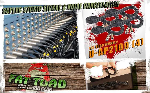 Alt view image 5 of 7 - Microphone Cables by FAT TOAD | (4 Pack) 20ft Pro Audio XLR Mic Cord Patch Extension with Female & Male Connector | 20 AWG Shielded Wire & Balanced for Recording Studio Mixer | Live Sound Stage Gear