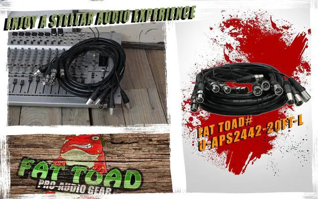 Alt view image 4 of 7 - XLR Snake Cable (8 Channels) 20 FT by FAT TOAD | Patch Studio, Stage, Live Sound Recording Multicore Cords | Pro Audio Shielded Female to Male Microphone Cables for DJ Digital Mixers or PA Amplifiers