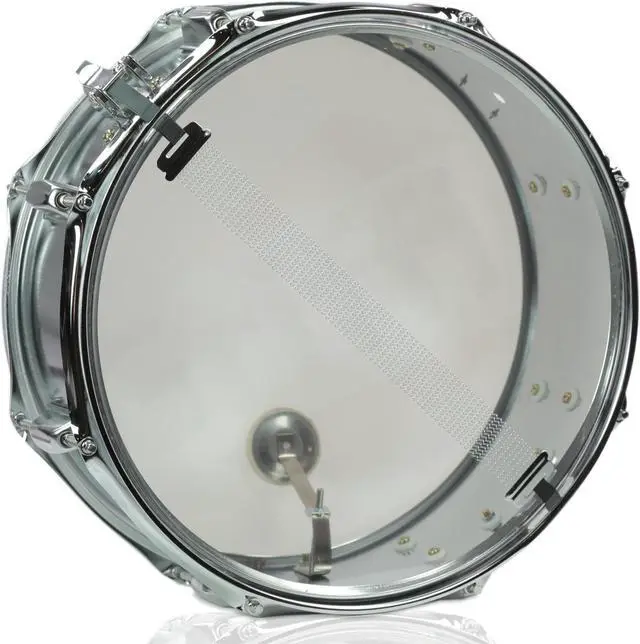 Alt view image 4 of 7 - Metal Snare Drum by GRIFFIN | 14" x 5.5" inch Steel Chrome Shell | 8 Tuning Lugs & Snare Throw Off Strainer Set | Musical Instrument Kit & Drummers Key | Marching Percussion Hardware & Drum White Head