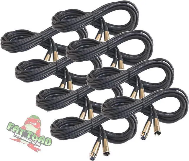 Main image of Microphone Cables by FAT TOAD | (8 Pack) 20ft Professional Pro Audio XLR Mic Cord Patch with Female & Male Connector | 20GA Shielded Wire & Balanced for Recording Studio Mixer | Speaker DJ Stage Gear