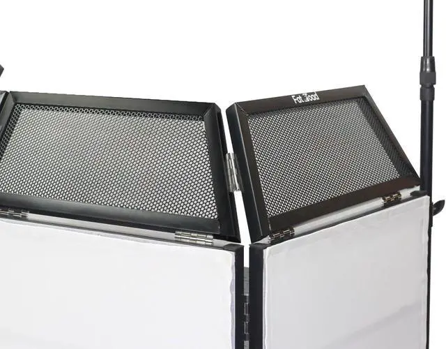 Alt view image 5 of 7 - DJ Booth Tabletop With 8FT Lighting Truss Stand Package by FAT TOAD | Foldable Panel Portable Stage Platform Facade White Scrim Cover | Video Light Projector Display Workstation For Sound System Event