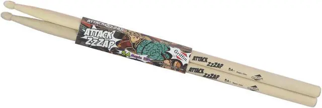 Alt view image 6 of 7 - 12 Pairs of Select Elite Maple Wood Drum Sticks by GRIFFIN Attack Zzzap - Size 5A Premium Balanced, Level and Straight - Drummers Percussion Classic Pure Grit Uncoated, Raw Wood Drumming Sticks
