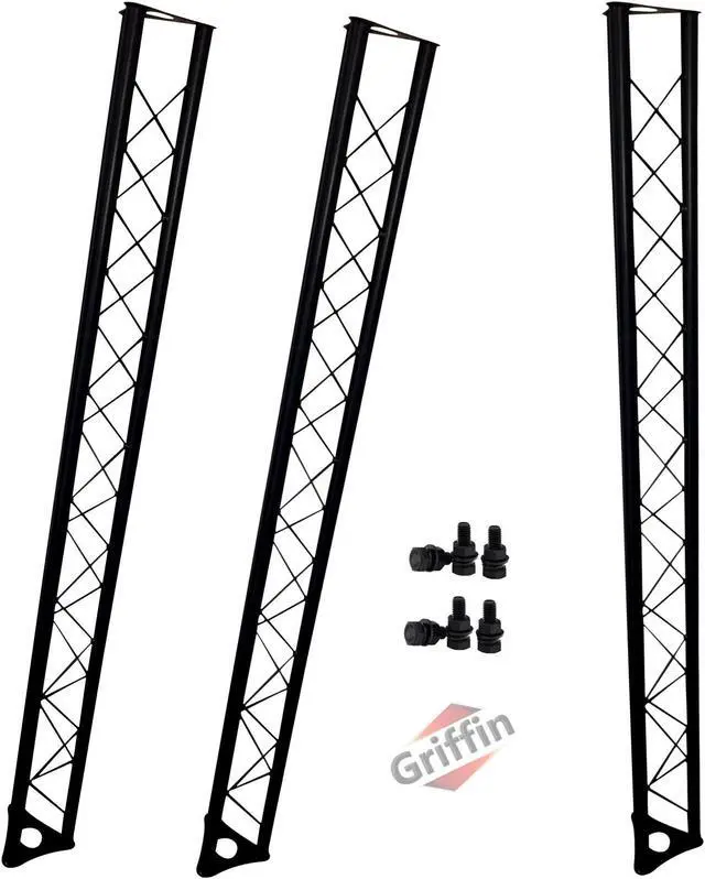 Main image of 3-PACK Stage Mount Triangle Truss Extension by GRIFFIN | 5Ft Trussing Sections for DJ Booth Lighting System Stand | Mount Light Cans & Sound Effects for Pro Audio Equipment Gear | Parties, Live Gigs