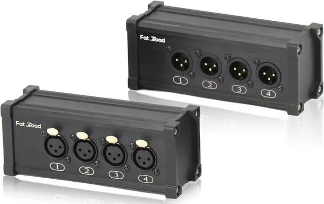 Alt view image 3 of 7 - 4 Channel DMX Hub Over Network Signal XLR Cable Extender FAT TOAD | Male & Female Pack with 3 Pin XLR to RJ45 Ethercon Wire for Live Stage Sound Monitoring, Studio Recording & DJ Lighting, PA AES-EBU