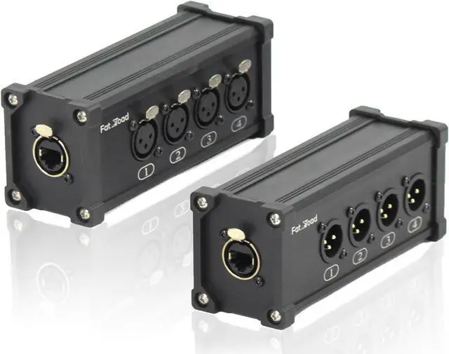 Alt view image 5 of 7 - 4 Channel DMX Hub Over Network Signal XLR Cable Extender FAT TOAD | Male & Female Pack with 3 Pin XLR to RJ45 Ethercon Wire for Live Stage Sound Monitoring, Studio Recording & DJ Lighting, PA AES-EBU