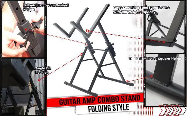 Alt view image 2 of 7 - GRIFFIN Guitar Amplifier Stand (Stage-FramePRO Series)  Low Profile Audio Amp Tilt Back Adjustment  Combo PA Speaker Karaoke Monitor Holder  Speaker Cabinet Studio Equipment Platform Riser
