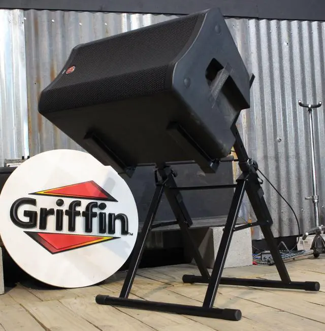Alt view image 5 of 7 - GRIFFIN Guitar Amplifier Stand (Stage-FramePRO Series)  Low Profile Audio Amp Tilt Back Adjustment  Combo PA Speaker Karaoke Monitor Holder  Speaker Cabinet Studio Equipment Platform Riser
