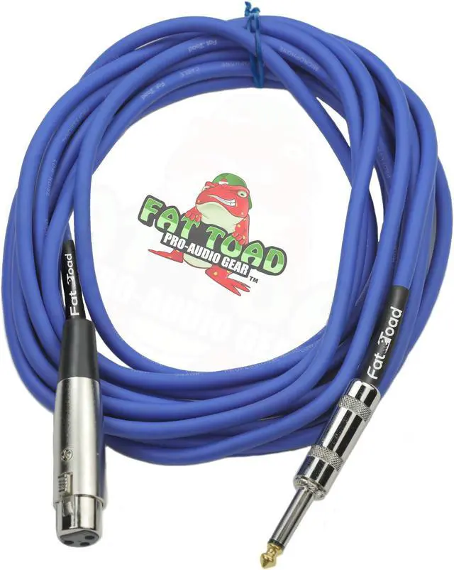 Alt view image 4 of 7 - XLR Female to 1/4" Male Jack Microphone Cables (6 Pack) by FAT TOAD| 20ft Professional Pro Audio Mic Blue Cord Patch Lo-Z Connector | 20 Gauge Shielded, Balanced Wire for Impeccable DJ Audio Recording