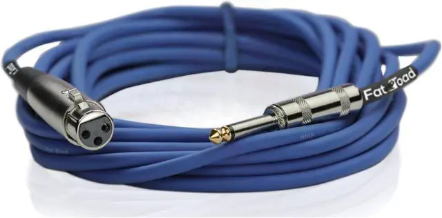 Alt view image 3 of 7 - XLR Female to 1/4" Male Jack Microphone Cables (6 Pack) by FAT TOAD| 20ft Professional Pro Audio Mic Blue Cord Patch Lo-Z Connector | 20 Gauge Shielded, Balanced Wire for Impeccable DJ Audio Recording