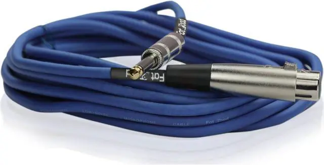 Alt view image 2 of 7 - XLR Female to 1/4" Male Jack Microphone Cables (6 Pack) by FAT TOAD| 20ft Professional Pro Audio Mic Blue Cord Patch Lo-Z Connector | 20 Gauge Shielded, Balanced Wire for Impeccable DJ Audio Recording