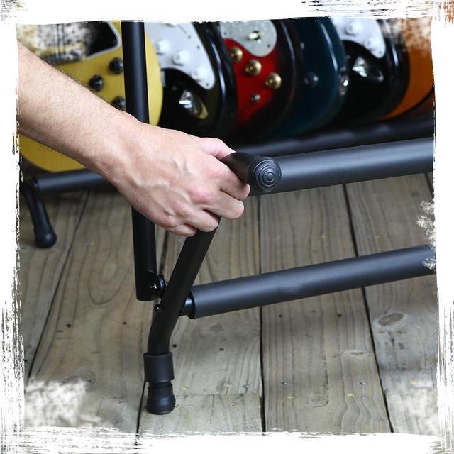 Alt view image 7 of 7 - Seven Guitar Rack Stand by GRIFFIN | Floor Storage Holder for Multiple Guitars | Neck Mount Support For Electric, Acoustic Bass, Accessories | Recording Studios, Schools, Stage Performers, Wall Hanger
