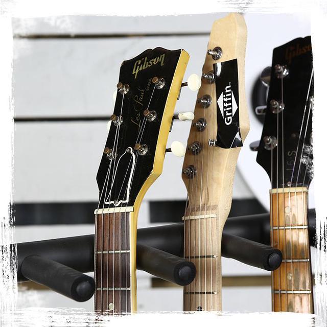 Alt view image 6 of 7 - Seven Guitar Rack Stand by GRIFFIN | Floor Storage Holder for Multiple Guitars | Neck Mount Support For Electric, Acoustic Bass, Accessories | Recording Studios, Schools, Stage Performers, Wall Hanger