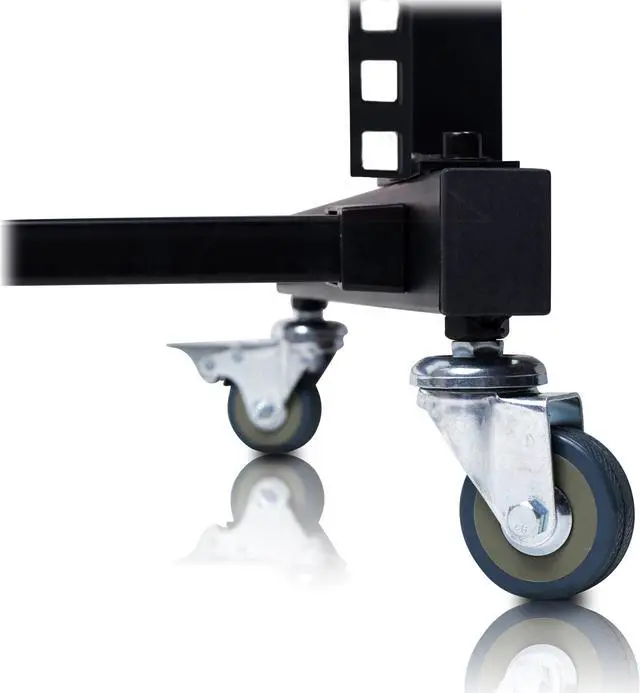 Alt view image 4 of 7 - Rack Mount Rolling Stand & Adjustable Mixer Platform Rails by GRIFFIN | 19U Cart Holder for Music Studio Booth Pro Audio Recording Cabinet | Stage Equipment DJ Gear Storage Case for Amplifier, Effects