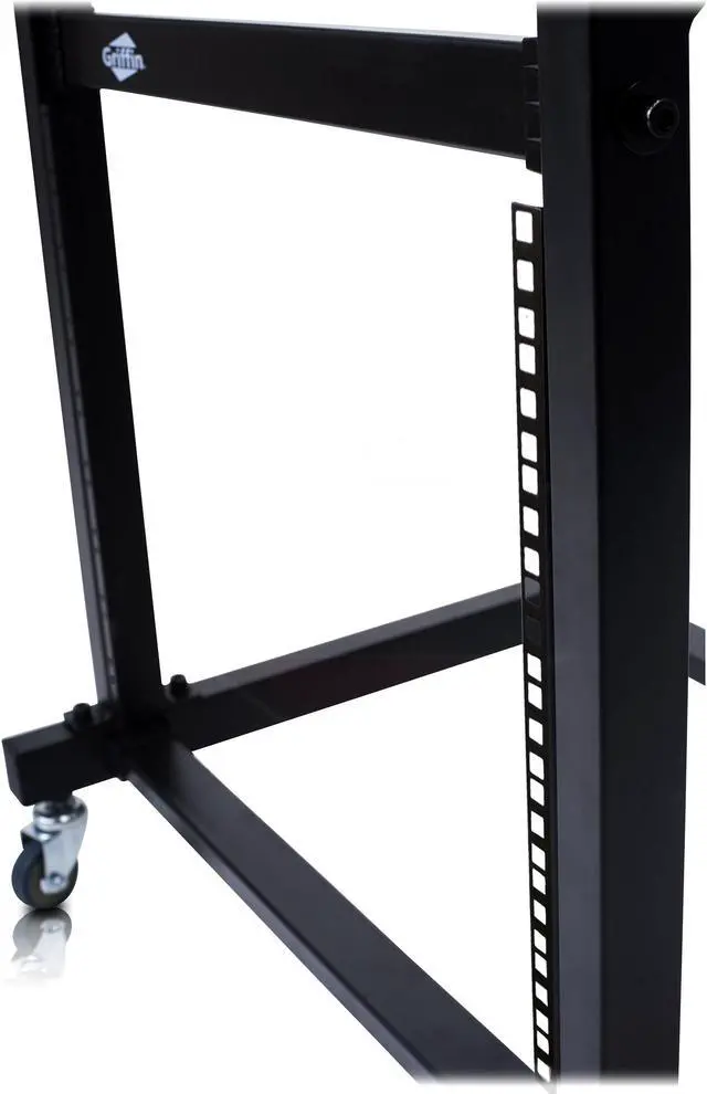 Alt view image 5 of 7 - Rack Mount Rolling Stand & Adjustable Mixer Platform Rails by GRIFFIN | 19U Cart Holder for Music Studio Booth Pro Audio Recording Cabinet | Stage Equipment DJ Gear Storage Case for Amplifier, Effects