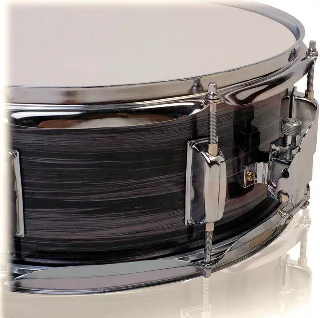 Alt view image 2 of 7 - Deluxe Snare Drum by GRIFFIN | 14" x 5.5" Poplar Wood Shell with Zebra PVC Glossy Finish | Percussion Musical Instrument with Drummers Key for Students & Professionals | 8 Tuning Lugs & Snare Strainer