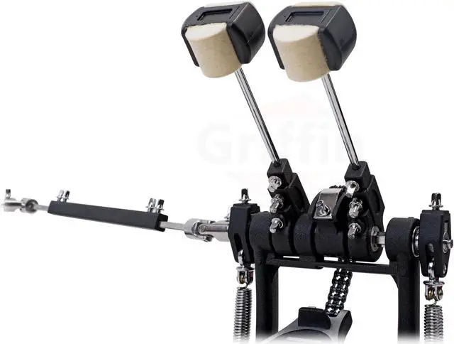 Alt view image 2 of 7 - Deluxe Double Kick Drum Pedal for Bass Drum by GRIFFIN | Twin Set Foot Pedal | Quad Sided Beater Heads | Dual Pedal Two Chain Drive Percussion Hardware | Impressive Response for Metal & Rock Drummers