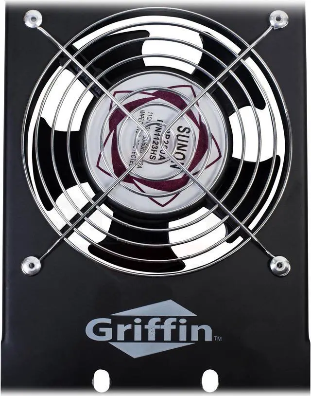Alt view image 5 of 7 - GRIFFIN Rackmount Cooling Fan | 3U Ultra-Quiet Triple Exhaust Fans, Keep Studio Audio Equipment Gear Cool | Rack Mount on Network IT System Server Rails | DJ PA AMP Temperature Control Panel Cabinet
