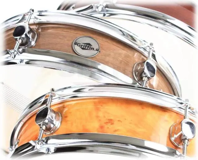 Alt view image 3 of 7 - Piccolo Snare Drum 13" x 3.5" by GRIFFIN | 100% Poplar Wood Shell with Black Hickory Finish & Coated Drum Head | Professional Drummers Deluxe Percussion Instrument with Bright Tone & Brilliant Attack