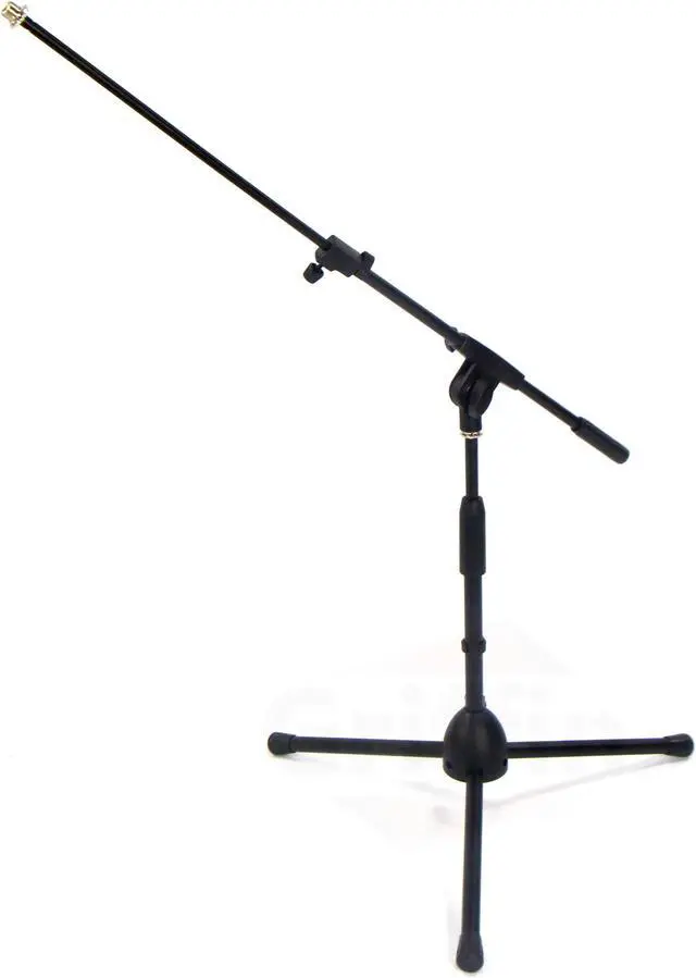 Alt view image 4 of 8 - Short Microphone Stand with Boom Arm by GRIFFIN | Low Profile Tripod Mic Stand Mount for Kick Bass Drum, Studio Desktop Recording, Singing, & Guitar Amplifiers | Small Height Telescoping Boom Holder