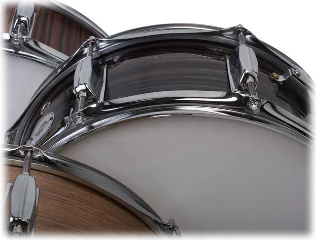 Alt view image 5 of 7 - Deluxe Snare Drum by GRIFFIN | 14" x 5.5" Poplar Wood Shell with Zebra PVC Glossy Finish | Percussion Musical Instrument with Drummers Key for Students & Professionals | 8 Tuning Lugs & Snare Strainer