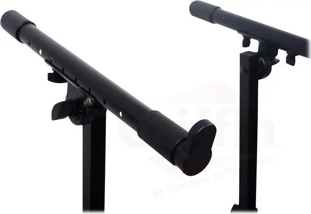 Alt view image 4 of 8 - Double Piano Keyboard & Laptop Stand by GRIFFIN | 2 Tier/Dual Portable Studio Mixer Rack for Turntables, DJ Coffins, Speakers, Digital Audio Gear & Music Equipment | Folding Stage Mount Multi Platform