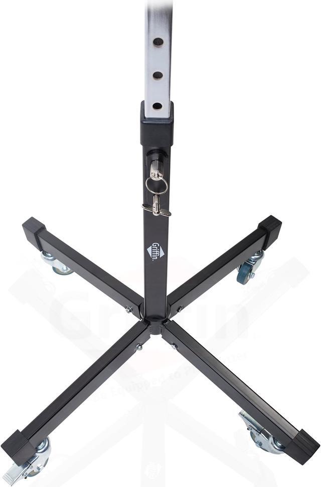 Alt view image 4 of 8 - mobile studio mixer stand dj cart by griffin | rolling standing rack on casters with adjustable height|portable turntable | protect your digital audio gear and music equipment|heavy duty construction