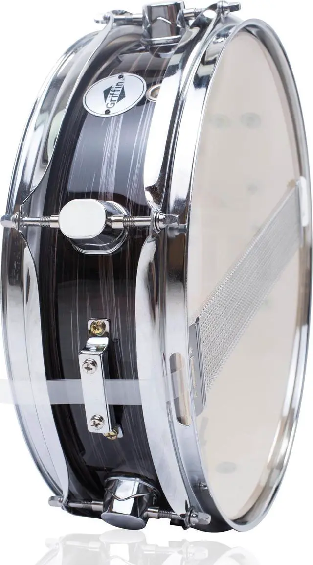 Alt view image 4 of 7 - Piccolo Snare Drum 13" x 3.5" by GRIFFIN | 100% Poplar Wood Shell with Zebra Wood Finish & Coated Drum Head | Professional Marching Drummers Percussion Instrument with Bright Tone & Brilliant Attack