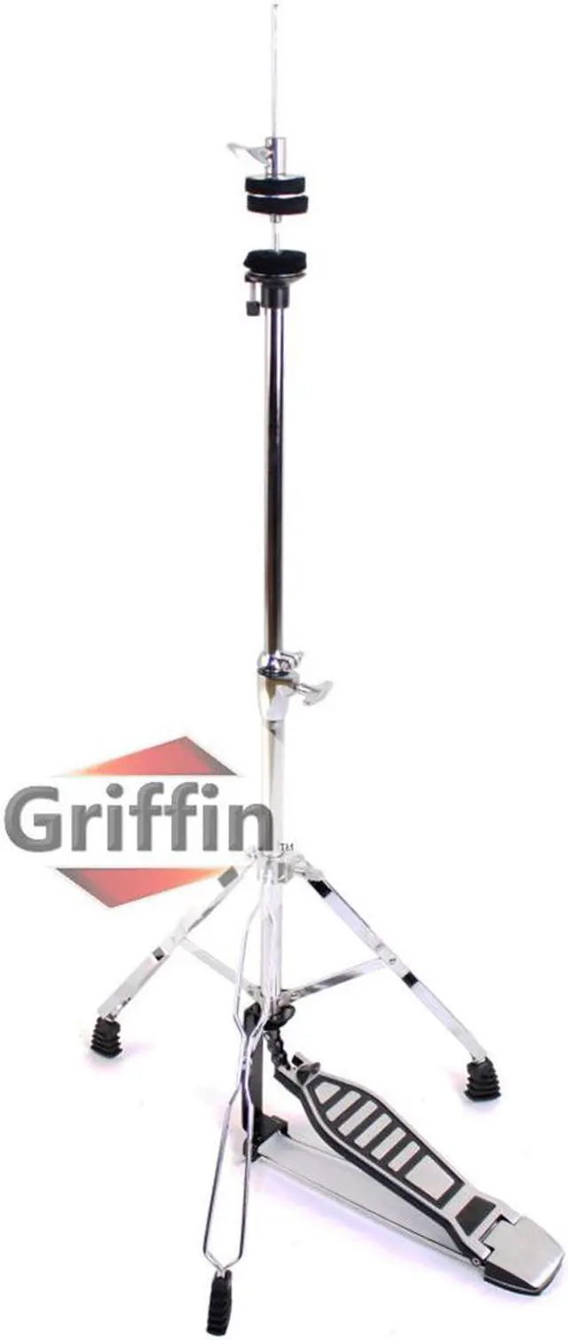 Alt view image 5 of 7 - Complete Drum Hardware Pack 6 Piece Set by GRIFFIN | Full Size Percussion Stand Kit with Snare, Hi-Hat, Cymbal Boom, Throne Stool & Single Kick Drum Pedal | Lightweight and Portable, Perfect for Gigs