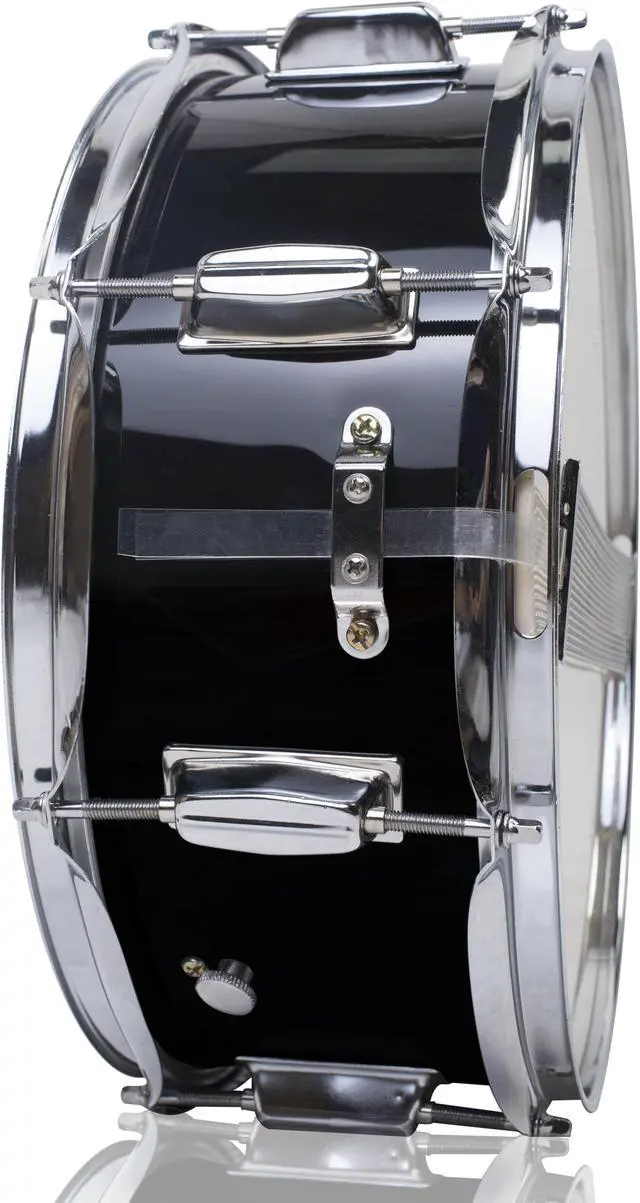Alt view image 5 of 7 - GRIFFIN Snare Drum | Poplar Wood Shell 14" x 5.5" with Black PVC & Coated Head | Acoustic Marching Percussion Musical Instrument Set with Drummers Key, 8 Metal Tuning Lugs & Snare Strainer Throw Off