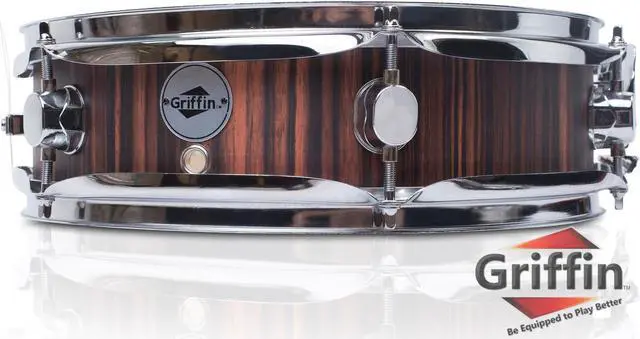 Main image of Piccolo Snare Drum 13" x 3.5" by GRIFFIN | 100% Poplar Wood Shell with Black Hickory Finish & Coated Drum Head | Professional Drummers Deluxe Percussion Instrument with Bright Tone & Brilliant Attack