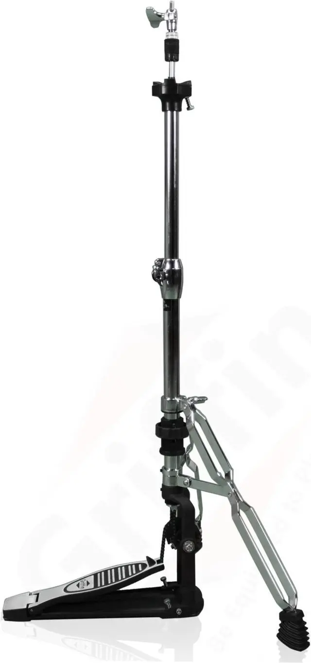 Alt view image 2 of 6 - Premium 2 Leg Hi-Hat Stand by GRIFFIN | Heavy Duty Hihat Cymbal Foot Pedal with Drum Key | Folding Two Leg Style Converts to a No Leg High Hat Mount | Double Braced Chrome Percussion Hardware Mount