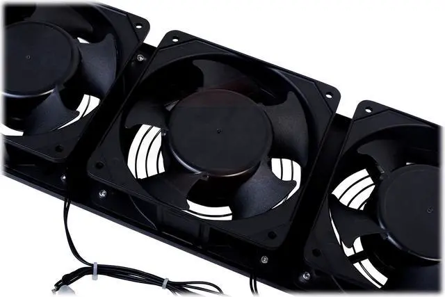 Alt view image 6 of 7 - GRIFFIN Rackmount Cooling Fan | 3U Ultra-Quiet Triple Exhaust Fans, Keep Studio Audio Equipment Gear Cool | Rack Mount on Network IT System Server Rails | DJ PA AMP Temperature Control Panel Cabinet