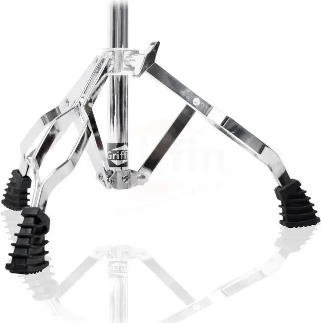 Alt view image 7 of 7 - 3 PACK - Cymbal Stand With Boom Arm & Snare Drum Stand Kit by GRIFFIN | Percussion Chrome Gear Hardware Set with Double Braced Legs | Counterweight Adapter for Mounting Crash, Ride, Splash Cymbals