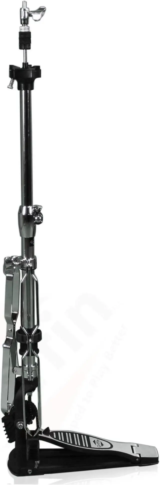 Alt view image 3 of 6 - Premium 2 Leg Hi-Hat Stand by GRIFFIN | Heavy Duty Hihat Cymbal Foot Pedal with Drum Key | Folding Two Leg Style Converts to a No Leg High Hat Mount | Double Braced Chrome Percussion Hardware Mount
