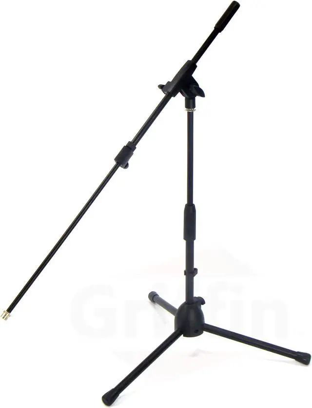 Alt view image 8 of 8 - Short Microphone Stand with Boom Arm by GRIFFIN | Low Profile Tripod Mic Stand Mount for Kick Bass Drum, Studio Desktop Recording, Singing, & Guitar Amplifiers | Small Height Telescoping Boom Holder