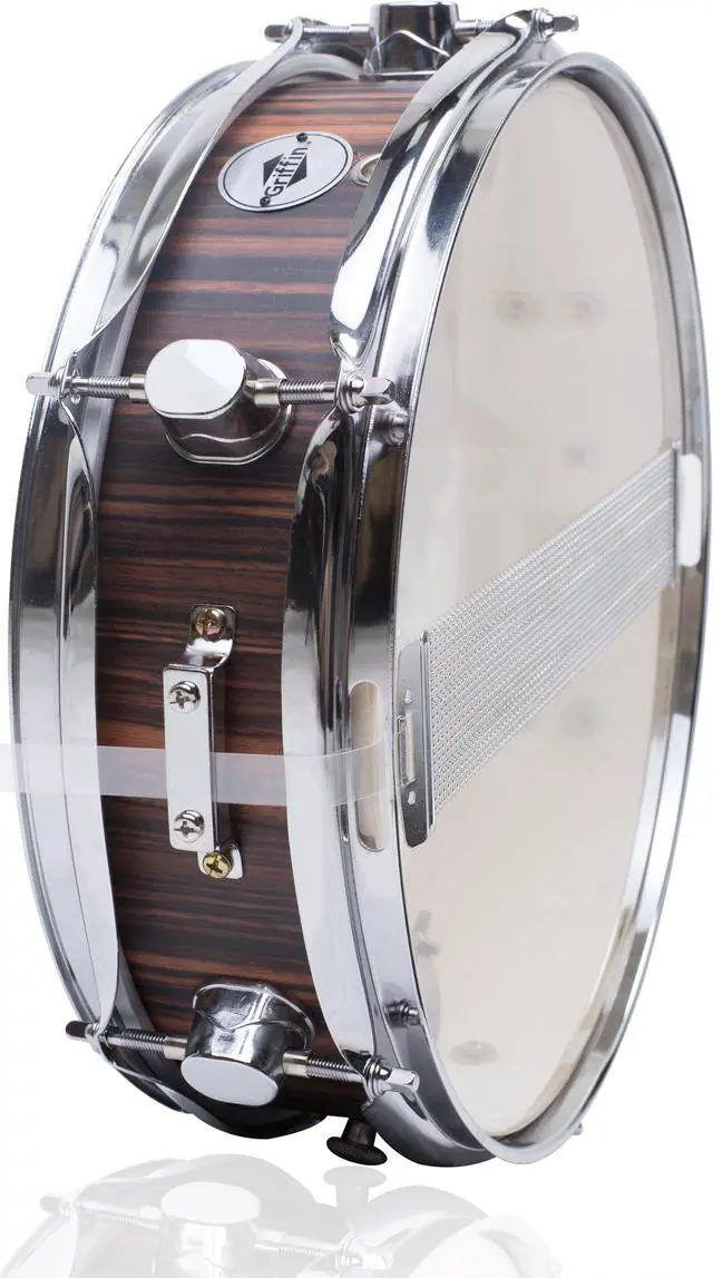 Alt view image 2 of 7 - Piccolo Snare Drum 13" x 3.5" by GRIFFIN | 100% Poplar Wood Shell with Black Hickory Finish & Coated Drum Head | Professional Drummers Deluxe Percussion Instrument with Bright Tone & Brilliant Attack