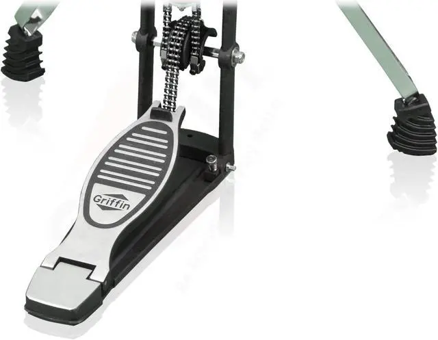 Alt view image 4 of 6 - Premium 2 Leg Hi-Hat Stand by GRIFFIN | Heavy Duty Hihat Cymbal Foot Pedal with Drum Key | Folding Two Leg Style Converts to a No Leg High Hat Mount | Double Braced Chrome Percussion Hardware Mount