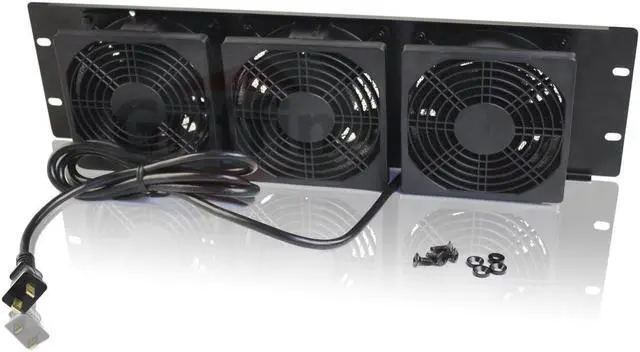 Alt view image 3 of 7 - GRIFFIN Rackmount Cooling Fan | 3U Ultra-Quiet Triple Exhaust Fans, Keep Studio Audio Equipment Gear Cool | Rack Mount on Network IT System Server Rails | DJ PA AMP Temperature Control Panel Cabinet