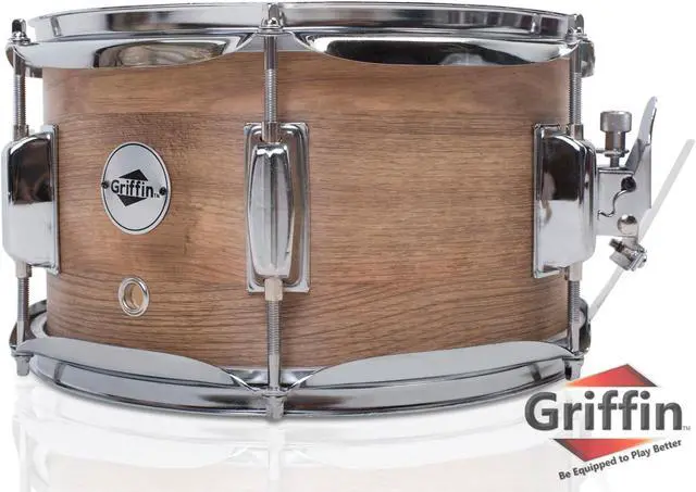 Main image of Popcorn Soprano Snare Drum by GRIFFIN | Acoustic Firecracker 10"x6" Poplar Wood Shell with Oakwood PVC | Mini Concert Marching Percussion Musical Instrument with Snare Throw Off, Drummers Key & Head