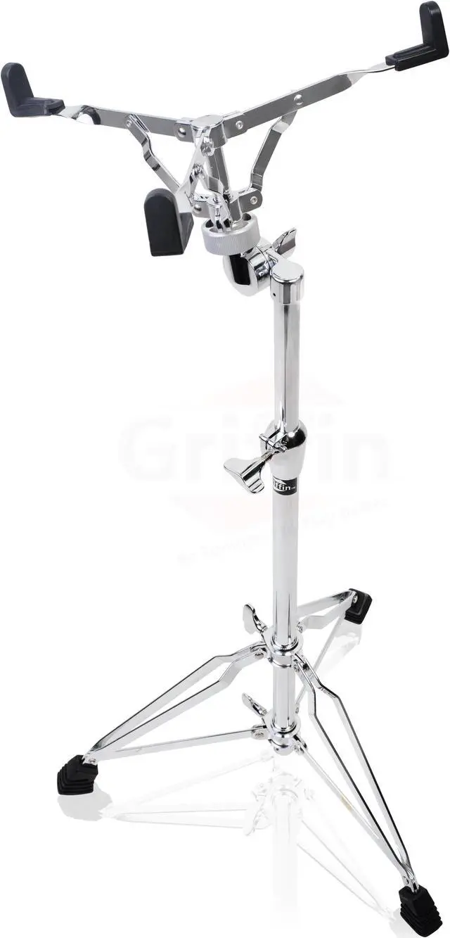 Alt view image 5 of 8 - Extended Height Snare Drum Stand by GRIFFIN | Tall Adjustable Height Snare Stand For Practice Pad | Concert Stand Up Drum Mount Holder With Basket Clamp | Double Braced Percussion Chrome Drum Hardware