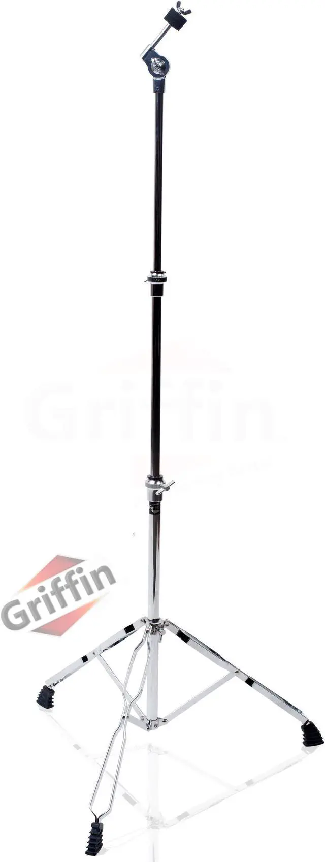 Main image of Straight Cymbal Stand by GRIFFIN | Deluxe Percussion Drum Hardware Set for Mounting Medium-Duty Crash, Ride & Splash Cymbals | Double Braced Legs, Slip-Proof Gear Holder | Light for Mobile Drummers