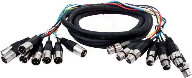 Alt view image 5 of 8 - XLR Snake Cable Patch (10ft X 8 Channels) by FAT TOAD | Studio Stage, Live Sound Recording Multicore Cords | Pro Audio Shielded Balanced Wires for Microphone Interface Hub, DJ Digital Mixer, Amplifier