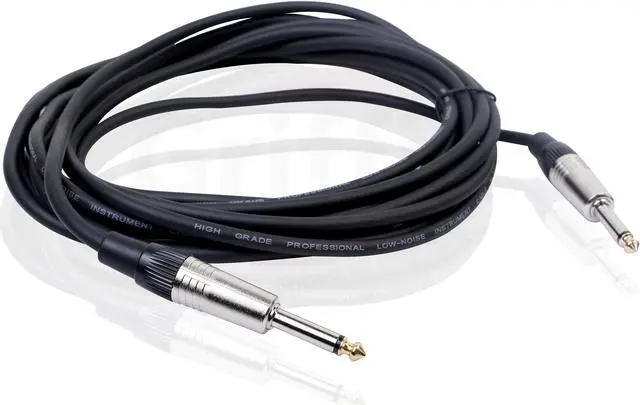 Alt view image 4 of 7 - Guitar Cords (6 Pack) Instrument Cable by FAT TOAD | 20FT Wires 1/4 Inch Gold Straight-End for Electric, Acoustic, Bass, Keyboards, Speakers, Sound AMP & Music Recording Studio | Shielded 20 AWG Patch