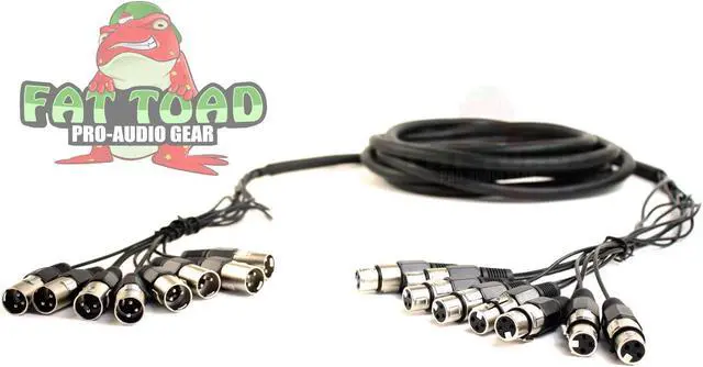 Alt view image 2 of 8 - XLR Snake Cable Patch (10ft X 8 Channels) by FAT TOAD | Studio Stage, Live Sound Recording Multicore Cords | Pro Audio Shielded Balanced Wires for Microphone Interface Hub, DJ Digital Mixer, Amplifier