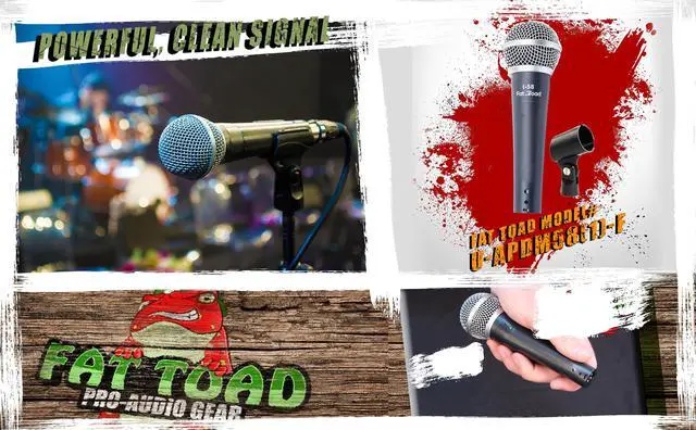 Alt view image 5 of 7 - 20 PACK Cardioid Dynamic Microphones & Clips by FAT TOAD | Vocal Handheld, Unidirectional Mic | Singing Mics Designed for Music Stage Performances & Professional Studio Recording or DJ Karaoke